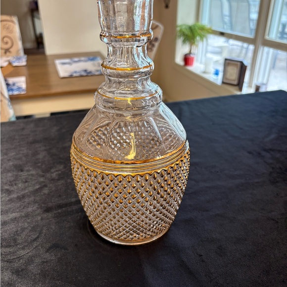 🔥🔥🔥Vintage Mid Century Modern Imperial Cambridge Glass Mt Vernon Decanter Gold - Picture 6 of 7